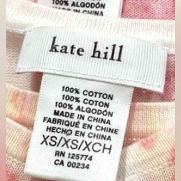 Kate Hill 2 pieces cardigan and sleeveless tie dye top set size XS 100% cotton - Picture 11 of 12